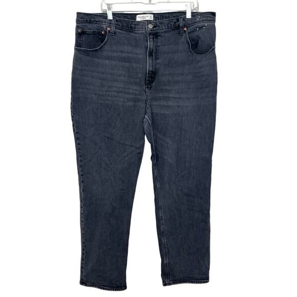 Abercrombie & Fitch Ultra High Rise 90's Straight Leg Jeans sz 34 18 Grey Denim - Picture 1 of 5